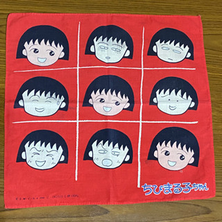 ①【1990 初代 ちびまるこちゃん ハンカチ 】used品・2...