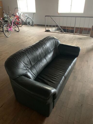 3人掛けソファ黒 (三浦商店) 河西の家具の中古あげます・譲ります|ジモティーで不用品の処分