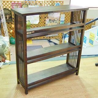 北海道民芸家具 書棚 幅90×奥30×高98.5cm 樺材 シェルフ 飾り棚 