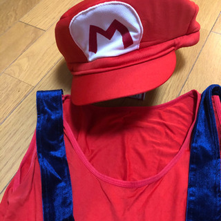【ネット決済・配送可】ハロウィン　マリオのワンピース　マリオ帽子
