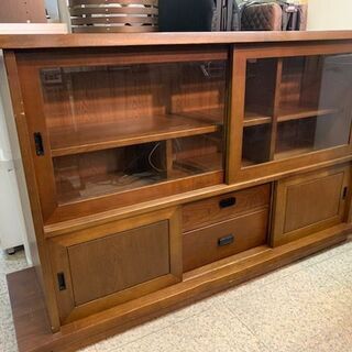 カリモクkarimokuサイドボードキャビネット棚オールド