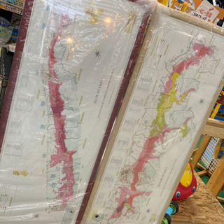 愛品倶楽部柏店】フランス 地図 額 2枚組 ブルゴーニュ コート・ド 