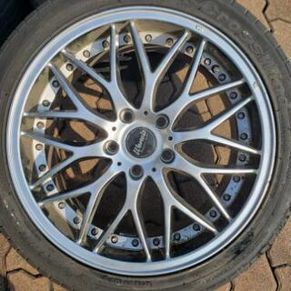 Warwic 114.3 +55 7.5J 225/45R18 タイヤ2本づつ銘柄違い。