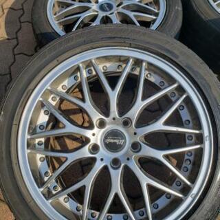 Warwic 114.3 +55 7.5J 225/45R18 タイヤ2本づつ銘柄違い。