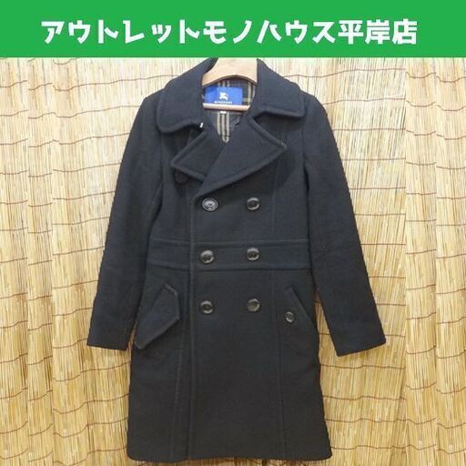 本物★バーバリーブルーレーベル Pコート 38 黒 ウール アンゴラ・カシミヤ混 三陽商会 BURBERRY BLUE LABEL 冬物 コート ☆ PayPay(ペイペイ)決済可能 ☆ 札幌市 豊平区 平岸 アウトレットモノハウス