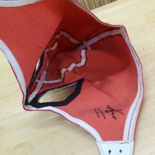  直筆サイン入★本物 新日本プロレス マスク キャプテン・ニュージャパン 本人着用！ レッド ラメ　目縁赤　平澤光秀 ヒデオ・サイトー BONE SOLDIER ボーンソルジャー 親日 ☆ PayPay(ペイペイ)決済可能 ☆ 札幌市 豊平区 平岸 アウトレットモノハウス