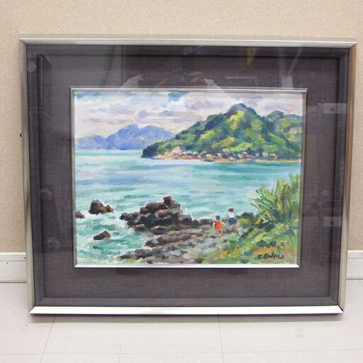 小寺健吉 「 瀬戸内海 風景 」 油彩6号 日展参与 物故巨匠(R2058nxwY)