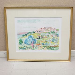 ジャン・クロード・ピコ 【 ル・タメロン 風景 】 リトグラフ 直筆サイン エディション有り (R2059awxY)