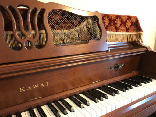 カワイピアノ　アップライト　ブラウン　猫脚　KAWAI