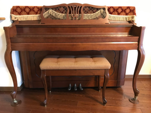 カワイピアノ アップライト ブラウン 猫脚 KAWAI