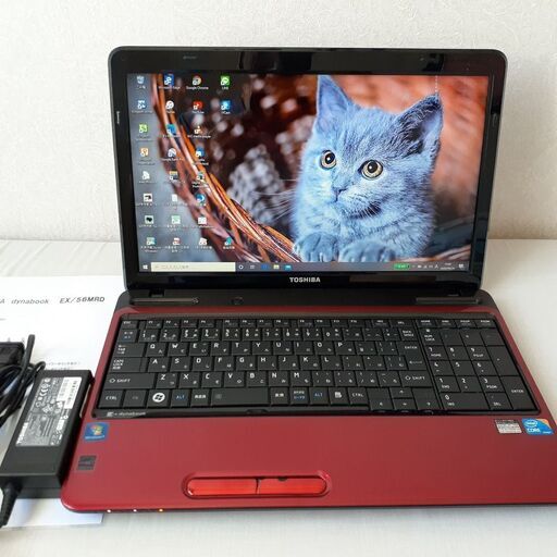 【取引中】TOSHIBA　dynabook　SSD搭載　Wi-Fi　マルチ　15インチ　レッド　Windows10　③