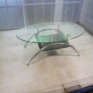【無料】ガラス製　/　丸テーブル