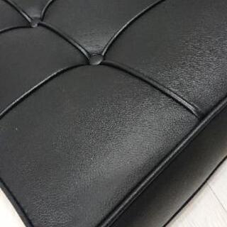【新品】バルセロナチェアのオットマン、スツール（クッションのみ）ブラック リプロダクト品