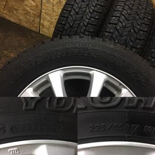 【YOKOHAMA GEOLANDAR A/T-S 225/65R17】スパイクタイヤ カップピン【社外ホイール 17インチ 7J5HPCD114.3+33】バリ溝 ハリアー等 (VTM210) クレジットカード QR決済可能