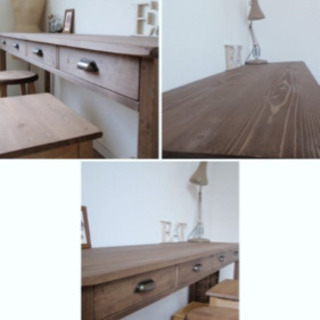 新品 170センチ 作業台 無垢 自然塗料 カウンター テーブル キッチン