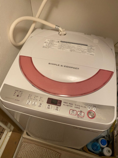 シャープ　洗濯機 6kg  2016年製造
