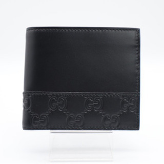 GUCCI/二つ折り財布 グッチシマ レザー》Sランク 未使用品 ブラック 美 ...