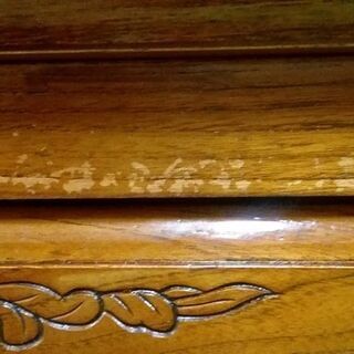 【店舗同時販売中】　クラシカル　木製４段チェスト　線彫り　引出蟻組