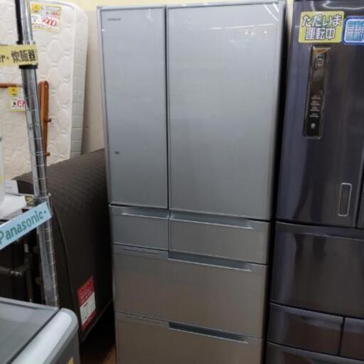 【6ヶ月保証】HITACHI　620L冷蔵庫　★ガラストップ★大容量と省エネ♪　2014年式　R-G6200D(XS)