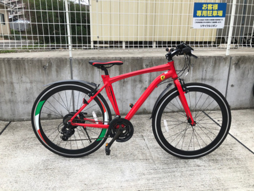 フェラーリ scuderia クロスバイク 21段変速 アルミフレーム
