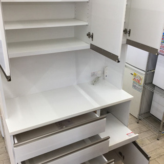 9/26 【大人気！！ニトリ】定価92,840- 3面大型食器棚 ハイカウンター アーバンスタイル カップボード レンジボード レンジ台 ZORO-120KB-WH ニトリ サコダ ナフコ