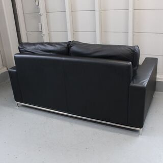 店　354) 【清掃済・美品！】 Crastina クラスティーナ ULTIMA ウルティマ ソファ 革製 2P 2人掛けソファ ハーフレザー ステンレス脚