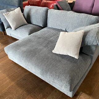 ドデカ！カウチソファー！ブルー・グレー！ガチ16万円ヲ39800円！早い者勝ち！