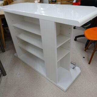 カウンターテーブル 白 収納スペースあり【ユーズドユーズ名古屋天白店 