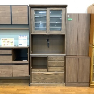 【トレファク南浦和】　レンジボード　河口家具　スライド扉　ブラウン トレファク南浦和】 レンジボード 河口家具 スライド扉 ブラウン