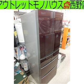 ▶ 冷蔵庫 400L 6ドア 2014年製 フレンチドア 自動製氷機付き 観音開き 両開き 400Lクラス 大型冷蔵庫 冷凍冷蔵庫 AQR-FG40C アクア AQUA 赤 レッド系 ルビーレッド ペイペイ対応 札幌市西区西野の画像