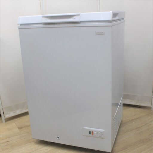 店R492)【美品】AQUA AQR-10CE 冷凍庫 1ドア 103L 2017年製 アクア チェストタイプ ホワイト