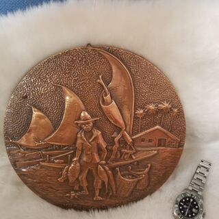 銅版　アート　🎨　漁夫　　漁師　　海人