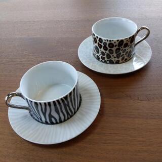 コーヒーカップ,  Zeebra とヒョウ柄 2個セット