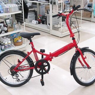 れ至 CAPTAIN STAG キャプテンスタッグ 折りたたみ自転車 20インチ 赤