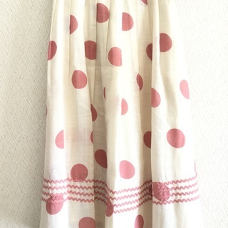 白×ピンク 水玉スカート Sサイズ
