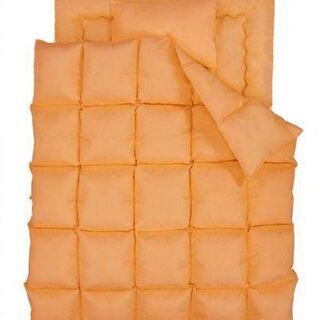 数量限定　未使用訳あり　スモールフェザー100％　羽根布団　シングル　8点セット　和タイプ　敷布団タイプ　サニーオレンジ 数量限定 未使用訳あり スモールフェザー100％ 羽根布団 シングル 8点