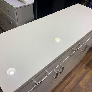 【苫小牧バナナ】キッチンカウンター /サイドボード 収納家具  ホワイト系 苫小牧バナナ】キッチンカウンター /サイドボード 収納家具 ホワイト系