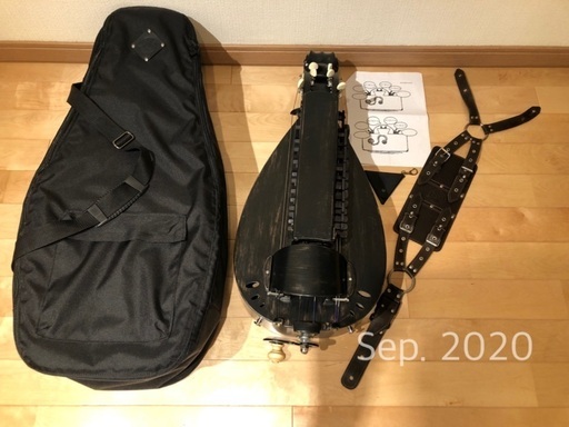 弦楽器 ハーディガーディ（専用ベルト、ケース、説明書付き）