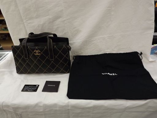 シャネル CHANEL ビンテージ ワイルドステッチトートバッグ カーフ