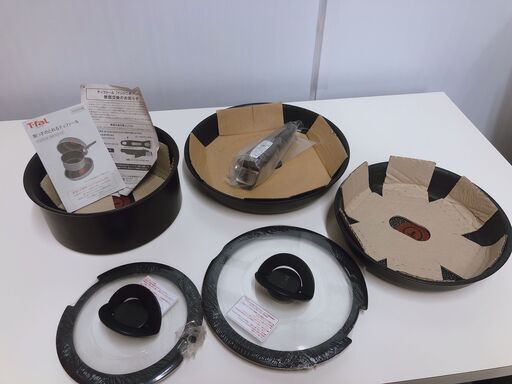 GM135　ティファール　フライパンセット　6点セット　ダークブラウン　茶色　インジニオネオ　シリーズ　未使用　T-faL　取っ手のとれるティファール　インジニオ・ネオ　取っ手取り外し可能　フライパン　鍋　なべ　蓋付鍋　蓋付なべ　未使用　ガラスぶた付き　IH対応　ガス火対応　キッチン用品　リサイクルショップ　ケイラック朝霞田島店　朝霞　志木　和光　新座　入間　富士見　ふじみ野　さいたま市　練馬　板橋　東久留米　三芳　戸田　蕨　所沢　川口　清瀬