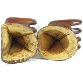 N1473・【セット売り】 ハンドオブジェ 木彫り 手の平型 椅子