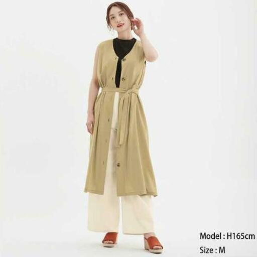 新品タグ付き ジーユー フロントボタンワンピース ノースリーブ ベージュm にゃんきち 新船橋の服 ファッションの中古 古着あげます 譲ります ジモティーで不用品の処分