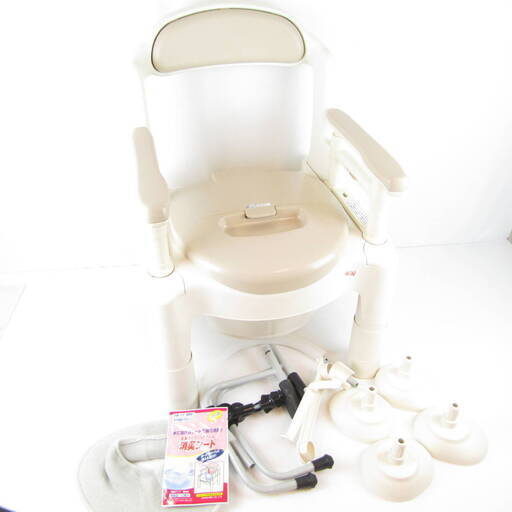 ON385・【未使用品】 ポータブルトイレ ちびくまくん ベージュ FX-CP 安寿 介護用品 ノーマルタイプ 洋式 ソフト 腰掛便座 日本製