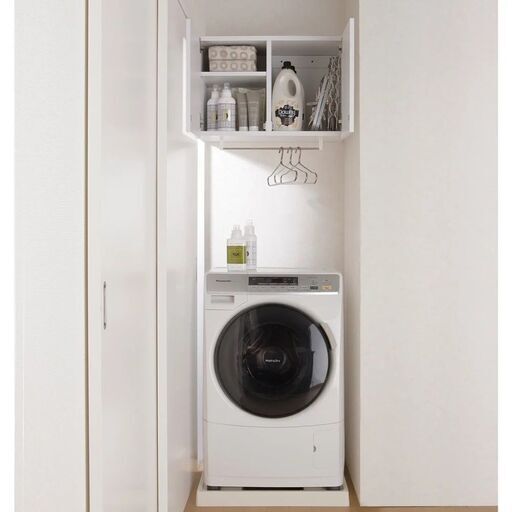 【新品未開封】【価格応相談】洗濯機上壁付け収納庫 ハンガーバー付き　定価25,190円
