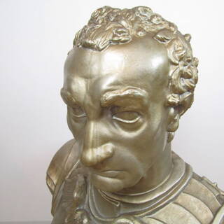 N1469・ 高さ約85cm 石膏像 ガッタメラータ デッサン用 大胸像 ガッタメ ゴールド ペイント 美術予備校 インテリア オブジェ お部屋飾り