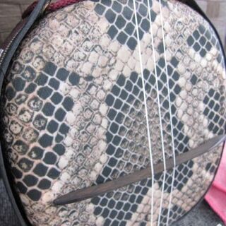 美品 沖縄三味線 和楽器 フルセット バチ ケース 練習用 人工蛇皮 蛇