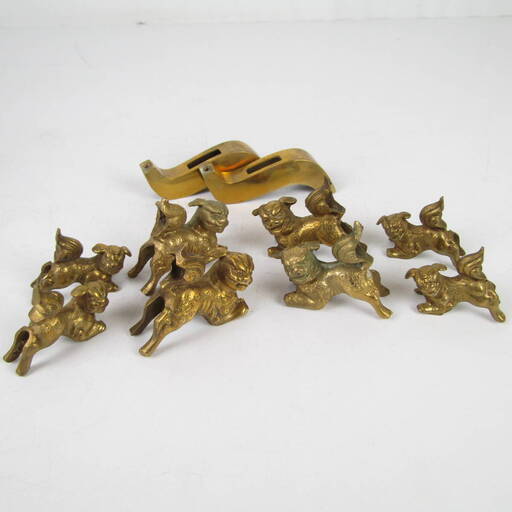 V071・【超特大】希少 仏具セット 仏具用具 花瓶 獅子 木箱付き 燭台