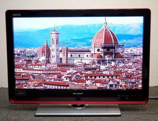 E-08】美品 シャープ 26インチ 液晶テレビ LC-26DZ3 レッド 外付けHDD
