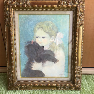 橋口美代子 (仔犬と少女)絵画 - 生活雑貨 橋口美代子 (仔犬と少女)絵画 - 生活雑貨