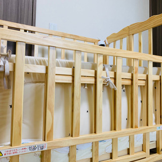 家具 大和屋 折りたたみミニベビーベッド+京都西川布団セット+ベビー 